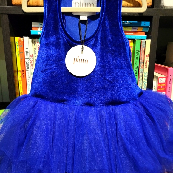 NWT PLUMNYC Velvet Tutu dress Cobalt blue - Picture 2 of 4